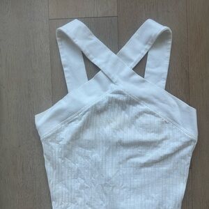 White Cross-Back Sleeveless Zara Top